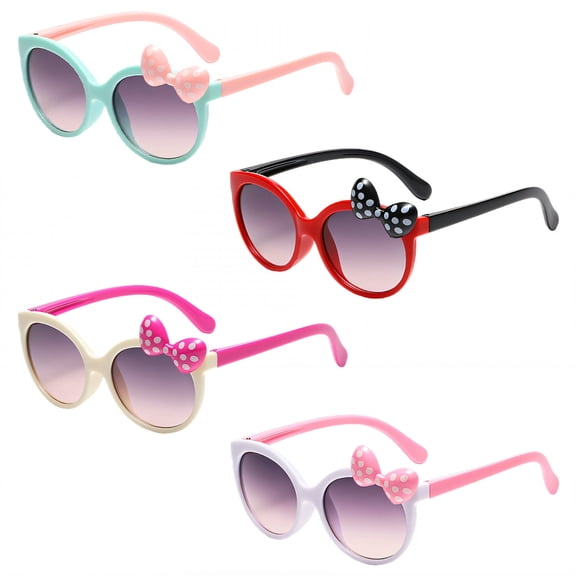 GJX 4Pcs Baby Sunglasses,Lightweight and Non-Pressing on the Nose Toddler Sunglasses Age 2-4,Must-Have for Cute Kids’ Styling Infant Sunglasses,Style1