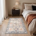 thumbnail image 3 of DEORAB 3X5 Area Rugs for Living Room, Machine Washable Bedroom Rugs Distressed Vintage Print Large Throw Rug Dining Room Aesthetic, Non Slip Carpet with Gripper, Ultra-Thin, 3 of 8