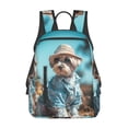 thumbnail image 1 of Fotbe Stylish Dog in Denim Outfit Mochila Ligera para Hombres y Mujeres - Duradera y Resistente al Agua, Ideal para Escuela, Trabajo, Viajes y Uso Diario, 1 of 7