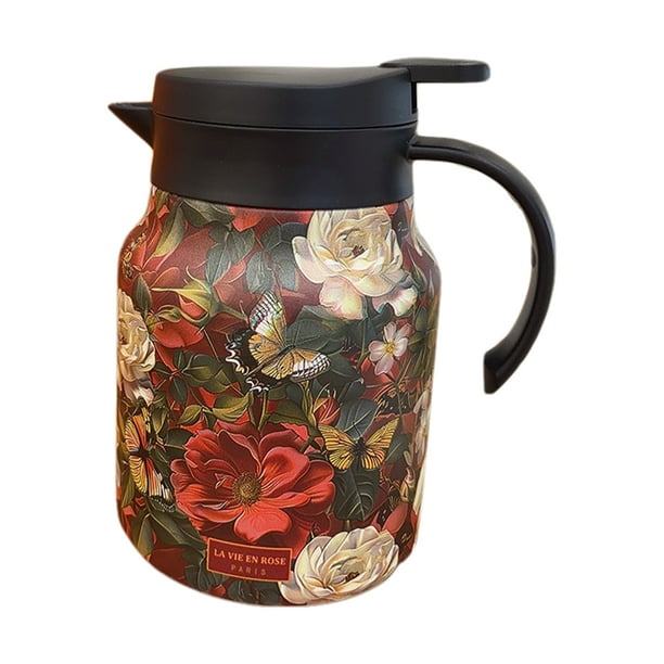 Naiovety Tetera de vidrio con infusor para preparar té, tetera de acero inoxidable, teteras para amantes del té, termos con infusor, tetera Teteras Rojo 1000 ml