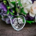 thumbnail image 5 of 3D Crystal Photo Necklace, Heart Shape Innovation Crystal Picture Necklace Customized Personalized Couples Pet Gifts with Your Photo for Mom, Dad, Men, Women, Christmas (Large), 5 of 8