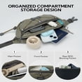 thumbnail image 4 of WATERFLY Unisex Anti Theft RFID Blocking Hiking Running Nylon Fanny Pack Waist Bag,Light Gray Green, 4 of 10
