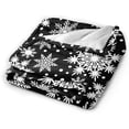 thumbnail image 2 of Winter Snowflakes Black Throw Blanket Ultra Soft Warm All Season Christmas Decorative Fleece Blankets for Bed Chair Car Sofa Couch Bedroom 80"X60", 2 of 6