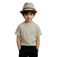 thumbnail image 5 of Avolia Unisex Kids Fedora Hat Breathable Polyester Jazz Cap Autumn Beach Travel with Adjustable Strap Khaki One Size, 5 of 5