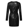 thumbnail image 3 of haxmnou women mini dress sequin glitter bodycon dress evening party gown black l, 3 of 5