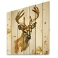 thumbnail image 2 of Designart 'Abstract Portrait Of Deer With Big Horns' Farmhouse Print on Natural Pine Wood, 2 of 5