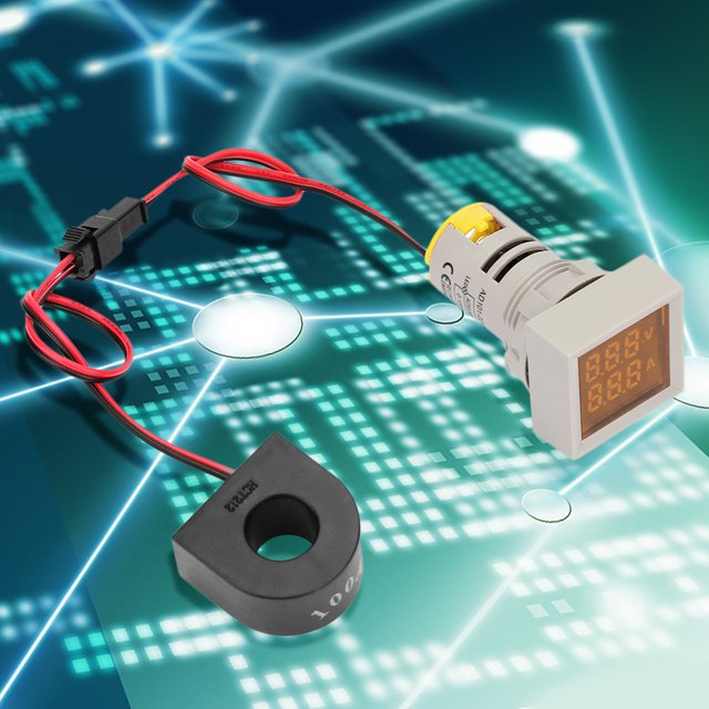 Luz indicadora LED, indicador LED 2 en 1 Luz del amperímetro Luz del medidor de corriente Durabilidad extendida