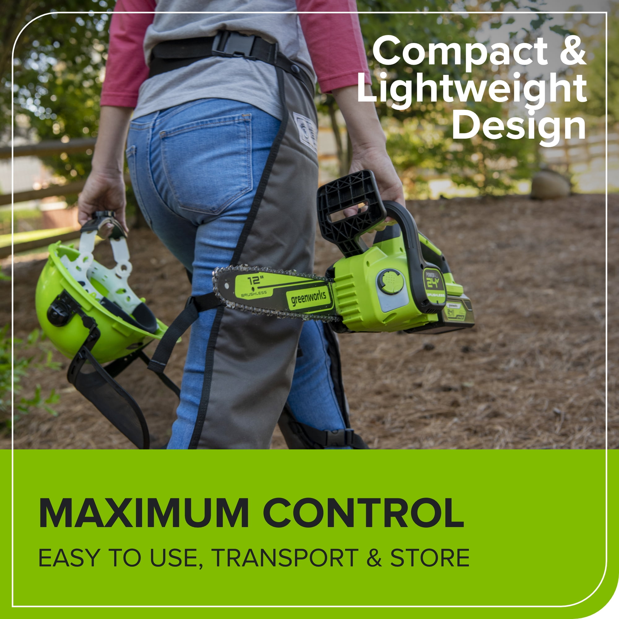 Greenworks 24V 12-inch Brushless Chainsaw, Tool Only, CS24L00