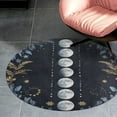 thumbnail image 4 of Moon Phases Floral Frame Round Area Rugs for Bedroom Living Room, 2FT Soft Comfy Indoor Circle Carpets, Carpet Home Decor Floor Mat, 4 of 6
