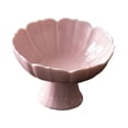 thumbnail image 4 of Frutero de cerámica con base decorativa para encimera de cocina, bandeja de frutas con forma de loto. Rosa, 4 of 9