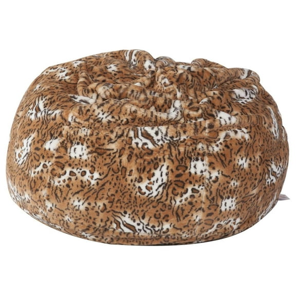 Bean Bag Chair Luxury and Comfy Big Beanless Bag Chairs Plush Furry Chair Soft Sofa Lounger for Adults and Kids,Sponge Filling, 3 ft, Leopard Print