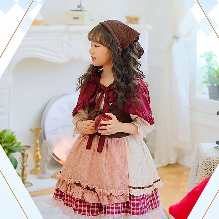 MUXiin Halloween Costumes For Girls 4-5 Years,Little Red Riding Hood Cape  Dress French Style Halloween for Girls Fairy Tale Outfit Kids Storybook  Character Party WearWine - Walmart.com