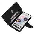 thumbnail image 4 of Allytech Google Pixel 7 Pro Wallet Case with Zipper Pocket, Luxury PU Leather Flip Cover with Card Slots & Wrist Strap, Shockproof Kickstand Magnetic Buckle Protective Case for Women Men, Black, 4 of 15