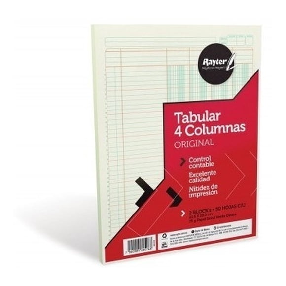 Block Concepto 4 Columnas Tamaño Carta C/100 Hojas AleJaz 54HXM