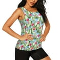 thumbnail image 2 of Xecao Flowers and Cactus print women's scoop neck, loose-fit workout tank tops for the gym., 2 of 9
