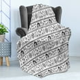 thumbnail image 4 of Tribal Soft Flannel Fleece Throw Blanket, Warli Art with Tribal in Rural Folk Elements, Cozy Plush for Indoor and Outdoor Use, 70" x 90", Black White, by Ambesonne, 4 of 5