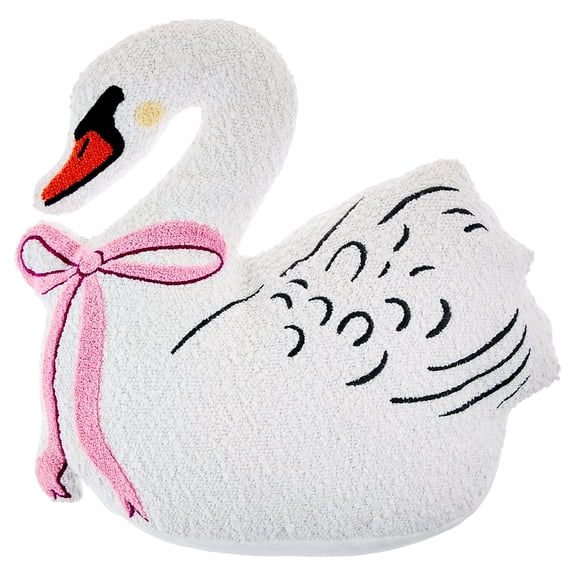 Mainstays 15" x 17" White Swan Decorative Pillow