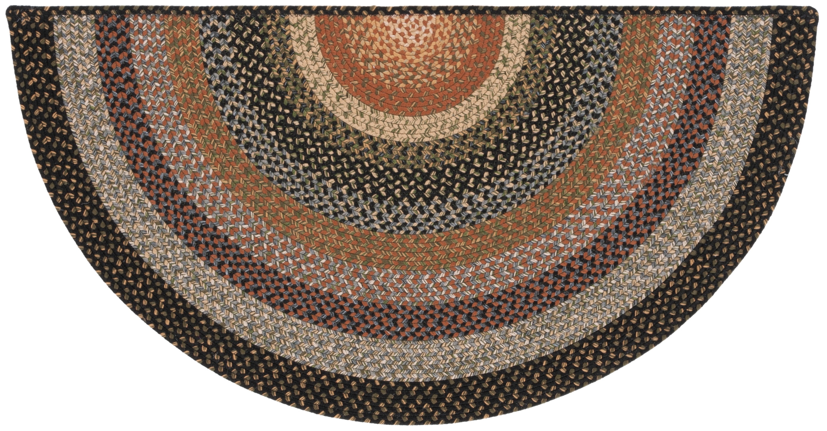 Safavieh Braided Ellen Bordered Machine Washable Reversible Area Rug, Multi, 2'6" x 4' Half Moon
