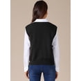 thumbnail image 4 of DARING DIVA Women's Uniform V Neck Knit Sleeveless Sweater Tank Tops S Black, 4 of 6