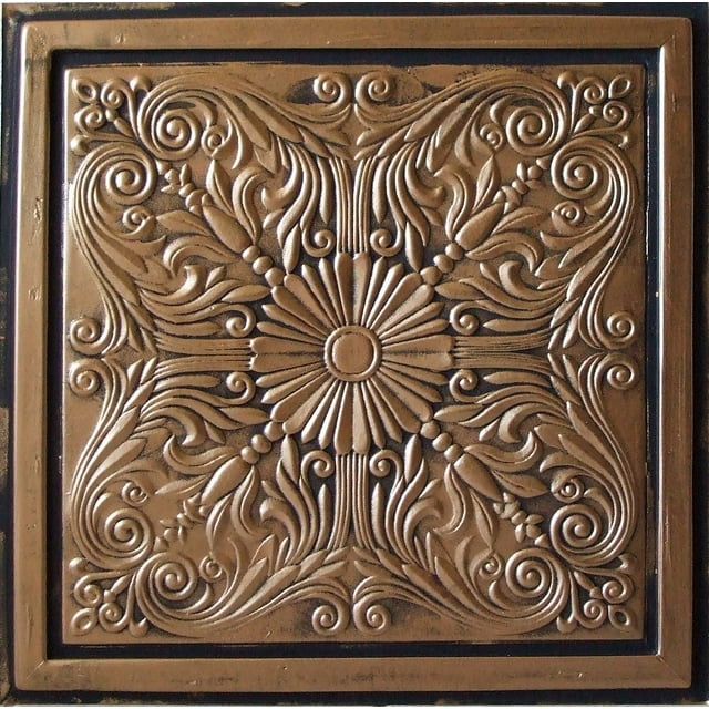 Astana Carreau de Plafond en Bronze Antique Noir (PVC 24x24)