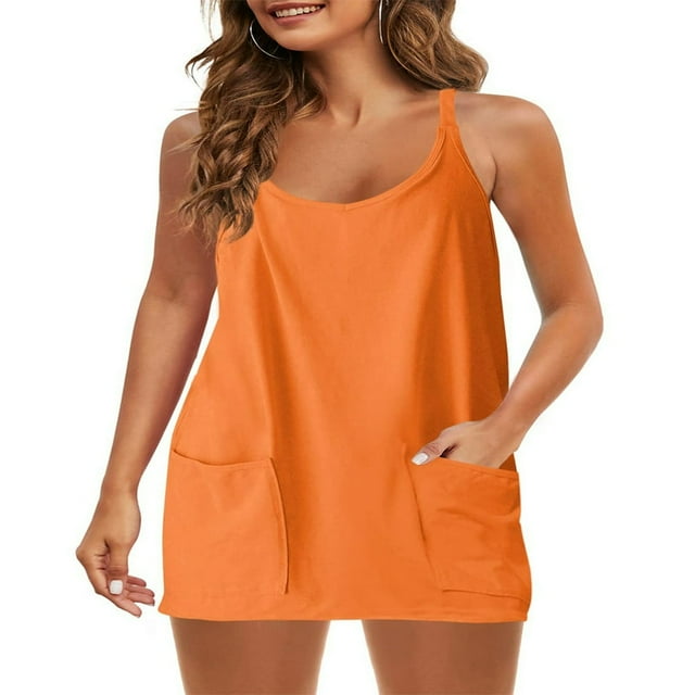 Robes Élégantes Sans Manches Amples Unies pour Femmes Robe de Cocktail Courte Formelle avec Poche