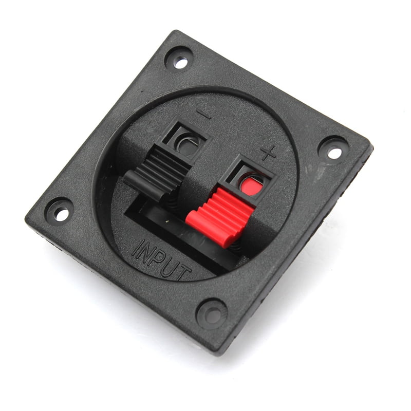 Subwoofer 2-Wire Way Square Speaker Box Sub Push Spring Terminal Clip Connector
