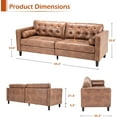 thumbnail image 5 of YODOLLA 3-Seat 84.2" Upholstered Sofa with Bolster Pillows, Brown Suede, 5 of 8