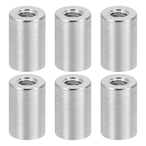 M3 Aluminum Spacers, 6 Pcs Metal Spacer Aluminum 3mm ID x 6mm OD x 10mm L Threaded Spacer Screw Standoff, Silvery