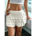 thumbnail image 4 of Flowy Skirts for Women Ruffle Bow-Knot Skorts Mini Skirts High Waisted Teen Gilrs Tennis Skort Summer Skirts White XL, 4 of 8