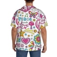thumbnail image 5 of Gaeub Peace Love and Dove Flower Power Men's Lapel Short Sleeve Shirt, Relaxed Fit Shirt, Soft and Breathable for Outdoors Party Travel - XX-Large, 5 of 7