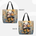 thumbnail image 2 of Fotbe Elegant Cute Panda Sunflower Bolsa Tote con Estampado para Mujer, Bolsos con Cremallera, Bolsa de Hombro Casual de Gran Capacidad con Bolsillos Internos, 2 of 7