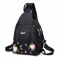 thumbnail image 2 of Embroidered Small Backpack Multifunctional Women Chest Bags for Work (Black), 2 of 10