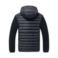 thumbnail image 4 of Iyufng Men's Mock Neck Spliced Puffer Jackets Detachable Hood Long Sleeves Zip Up Outerwear, 4 of 5