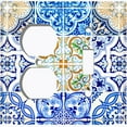 thumbnail image 4 of Metal Light Switch Plate Cover Elegant Mosaic Tile Pattern Collage TIL021, 4 of 13