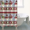 thumbnail image 4 of Red and Green Christmas Snowman Pattern Shower Curtain 36"x72" ,Bathroom Decorative Shower Curtains Set with 12 Hooks,Modern Waterproof Washable Shower Curtain, 4 of 6