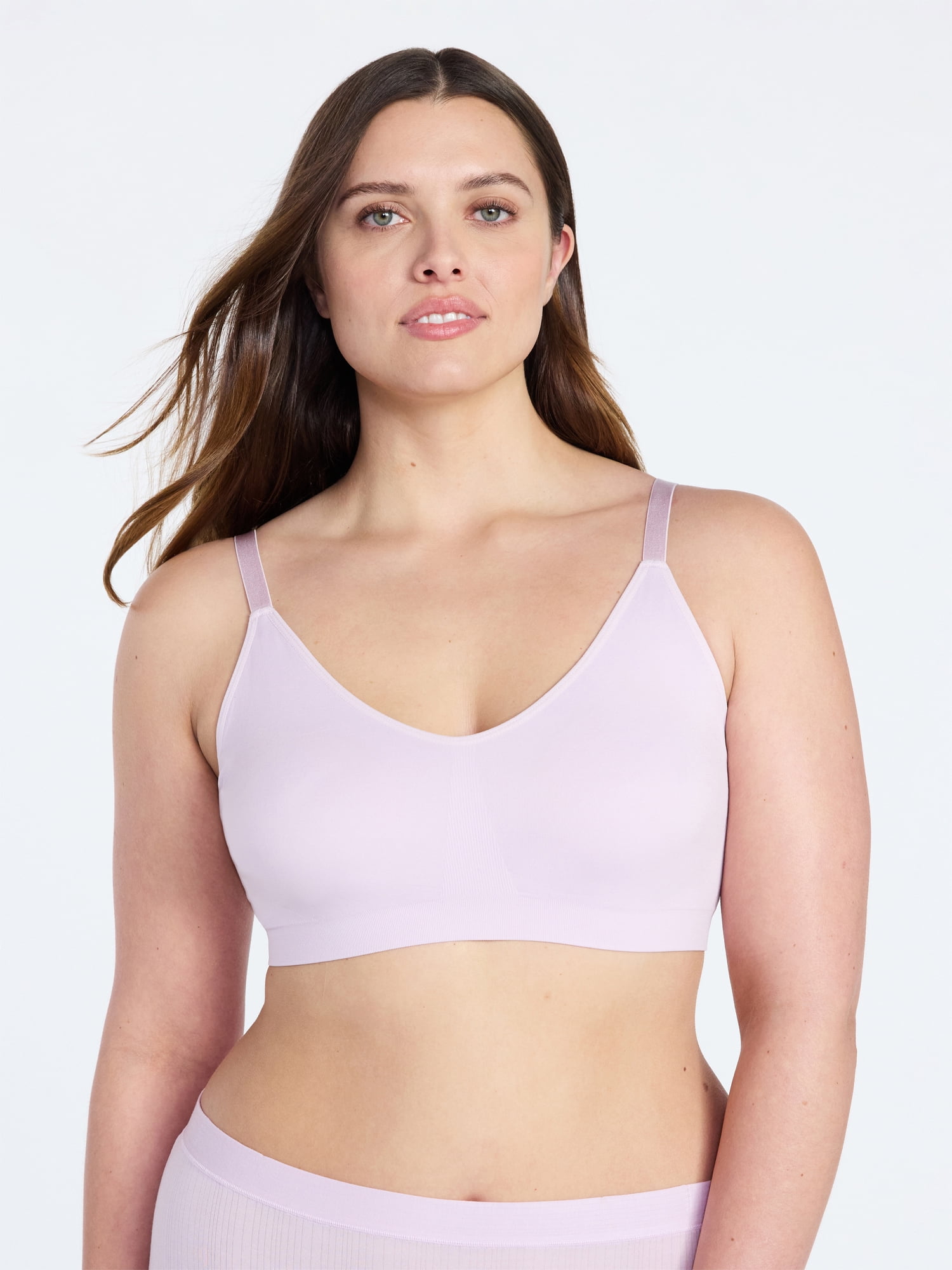 Joyspun Women's Seamless Plunge Pullover Bralette, Sizes S-XXXL