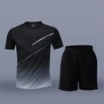 thumbnail image 2 of Gyexs Men's 2 Piece Shirts Shorts Sets Zipper Pockets Quick Drying Gym Athletic Clothes Workout Running Sets Summer Casual Outfits Black, Size XXXXL, 2 of 4