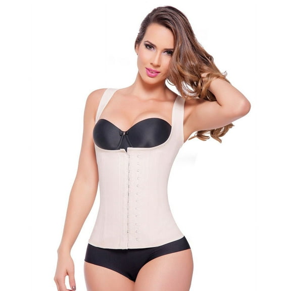 Ann Michell Fajas Reductoras Colombianas Latex 2027 Vest 2 Hooks Beige 46 4XL