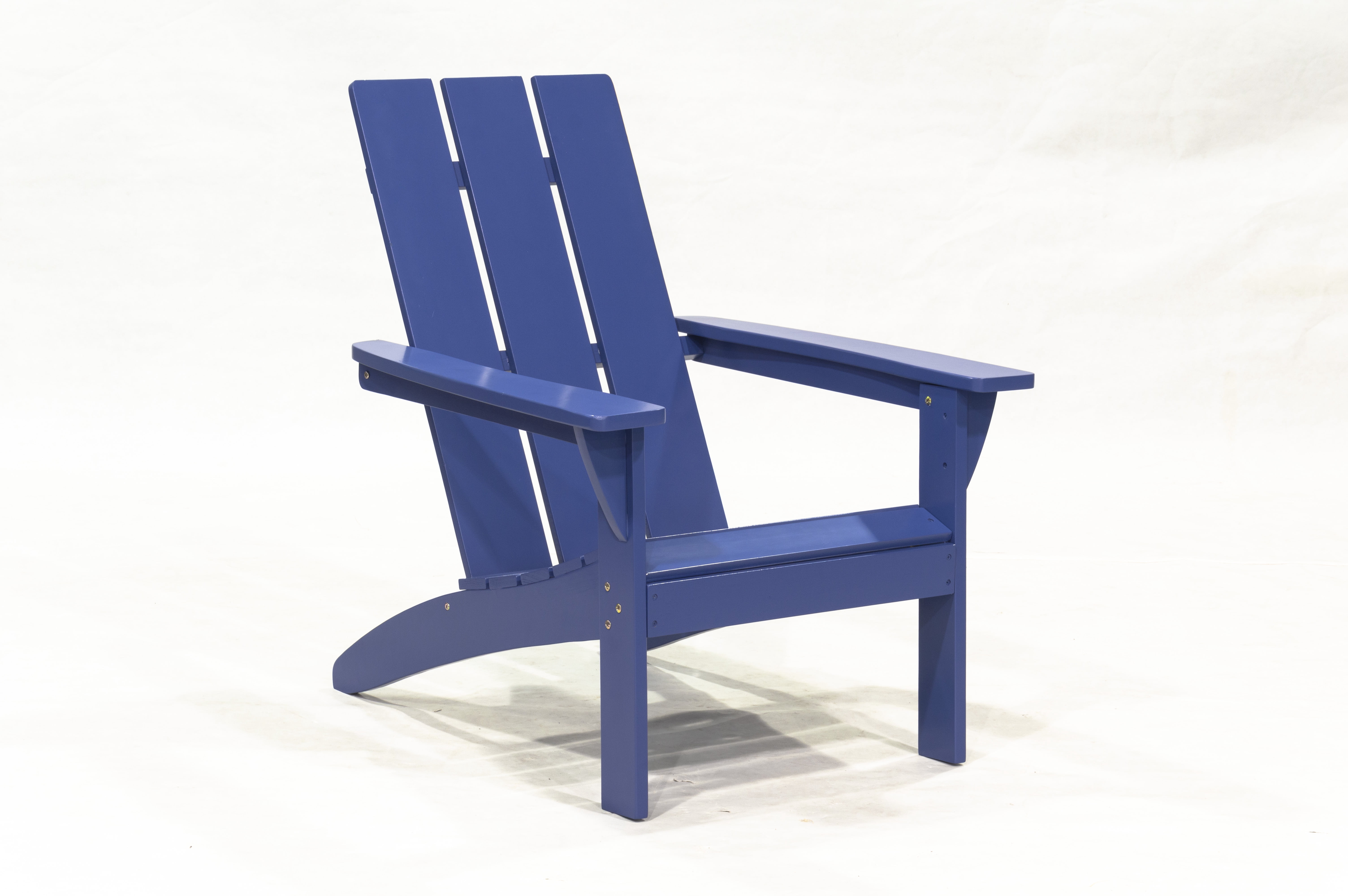 Outdoor Patio Garden Furniture 3-Piece Wood Adirondack Chair Set, Weather Resistant Finish,2 Adirondack Chairs and 1 Side Table-Blue