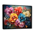 thumbnail image 2 of Designart "Garden Full Of Colorful Pansies" Pansies Floater Framed Canvas Prints, 2 of 5