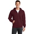 thumbnail image 1 of Port & Company PC78ZH Mens Core Fleece Full-Zip Hooded Sweatshirt, Maroon - Medium, 1 of 1