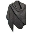 thumbnail image 3 of Sequin Shawl Wraps for Women Knitted Shawls Scarf Solid Poncho Wrap Tops (Grey One Size), 3 of 3