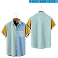thumbnail image 4 of Diufon Men's Vintage Bowling Shirts 1950s Casual Short Sleeve Button Up Shirt Summer Color Block Beach Shirts, 4 of 5