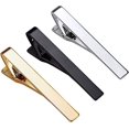 thumbnail image 1 of Clips de corbata para hombres, paquete de 3, clip de corbata clásico, plateado, dorado y negro, clip de corbata, clip de corbata adecuado para bodas, aniversarios y negocios, 1 of 4