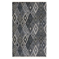 SAFAVIEH Kilim Derrick Tribal Wool Area Rug, Black/Grey, 4' x 6'