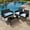 Black/Blue, variant on Tappio 4 Piece Patio Conversation Wicker Furniture Set, Porch Furniture Outdoor Sectional Furniture Set w/Side Table & Cushions, Wicker Sofa Garden Conversation Set for Yard Pool Backyard,Black/Black