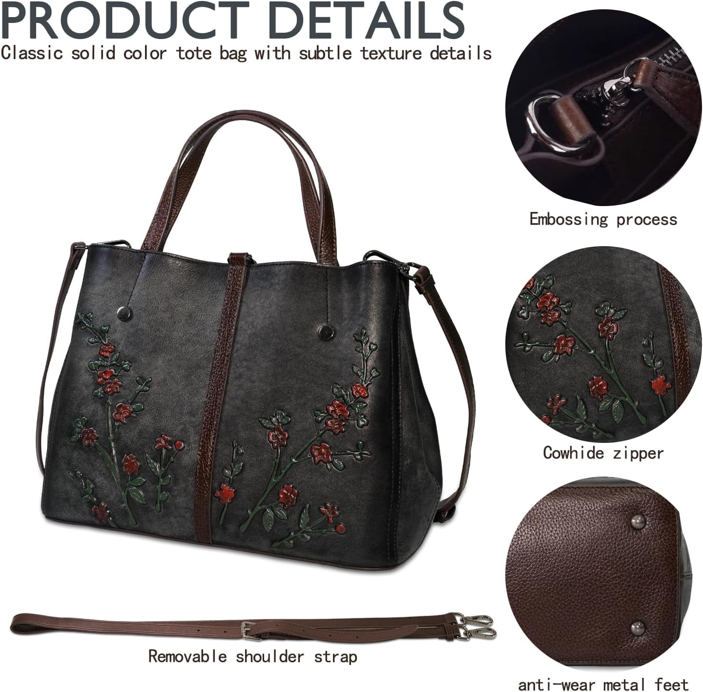Kwuty Leather Satchel for Women Top Handle Bags Handmade Purse Vintage Embossed Leather Crossbody Handbags Hobo Bag