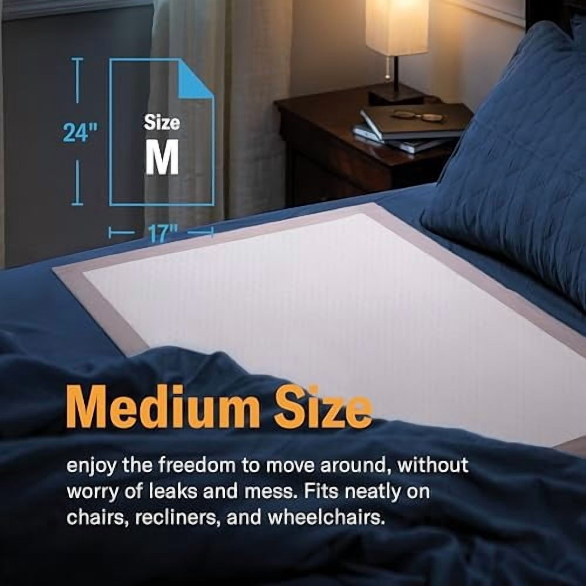 Chucks® Premium Disposable Underpads 17”x24” [100-Count] Ultra Absorbent Chux Incontinence Bed Pads with Adhesive Tape for Adults, Baby Changing, Travel, and Pet Training – 17x24 Bulk Pack
