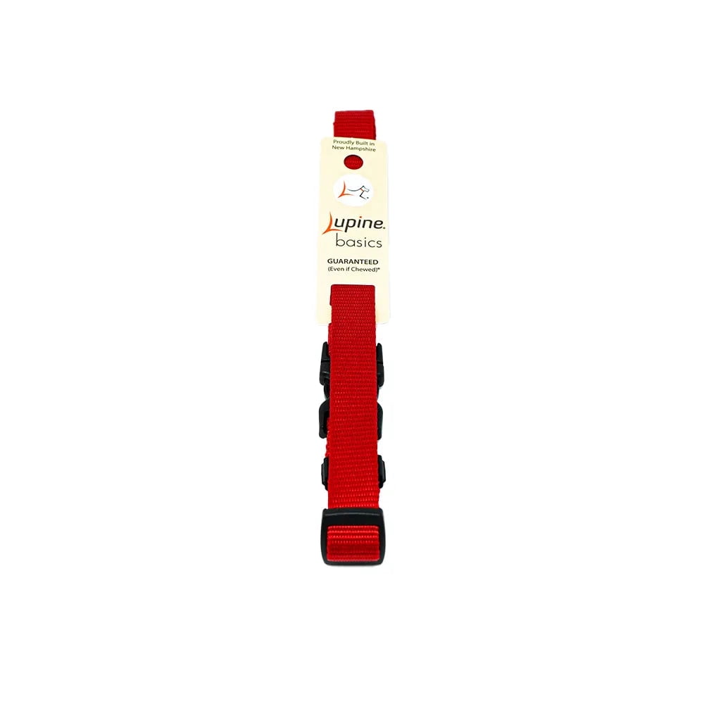 Lupine Pet E-collar Adjustable Nylon Replacement Dog Strap 3/4 inch, Red