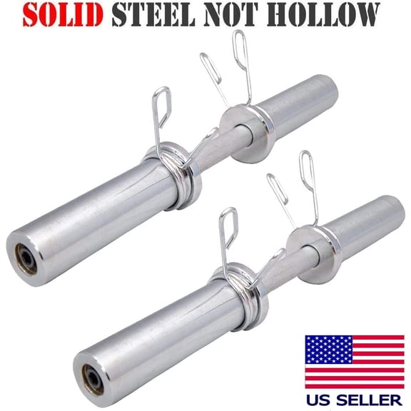 Pair of 20 Inches Olympic Dumbbell Handles Loadable Bars for 2-inch Weight Plate